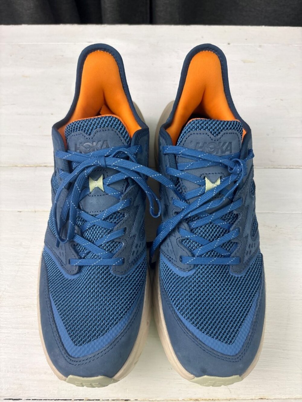HOKA Men's Anacapa 2 Freedom Hiking Shoes – Slate Blue / Orange – Size 11.5 D